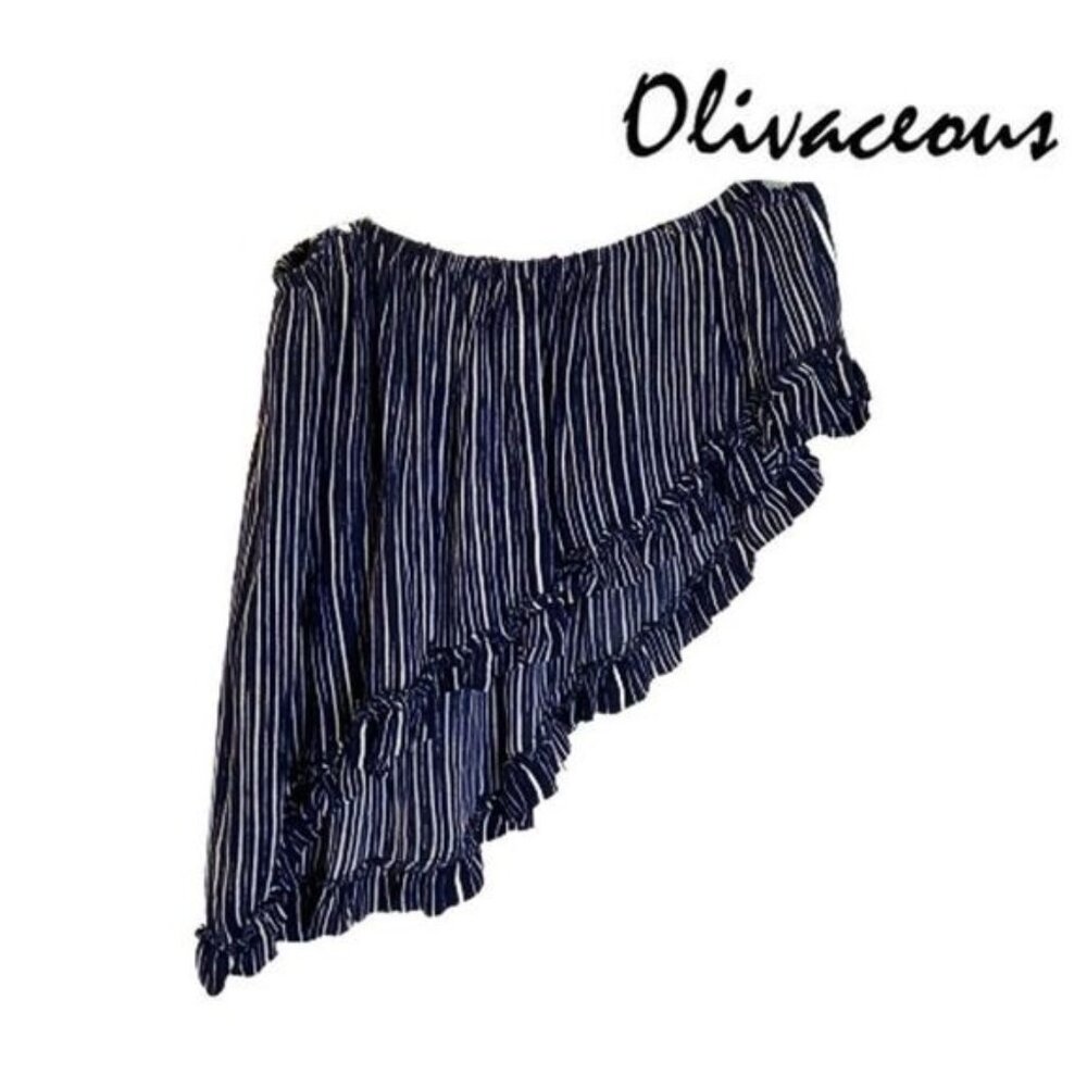 Olivaceous Women's‎ Sexy Stripe Ruffled skirt